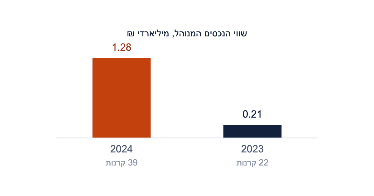 שווי הנכסים בקרנות גידור בנאמנות גדל מ-211 מיליון שקל בסוף 2023 ל-1.28 מיליארד שקל בסוף 2024